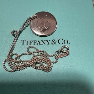 Authentic Tiffany and Co letter C pendant necklace silver